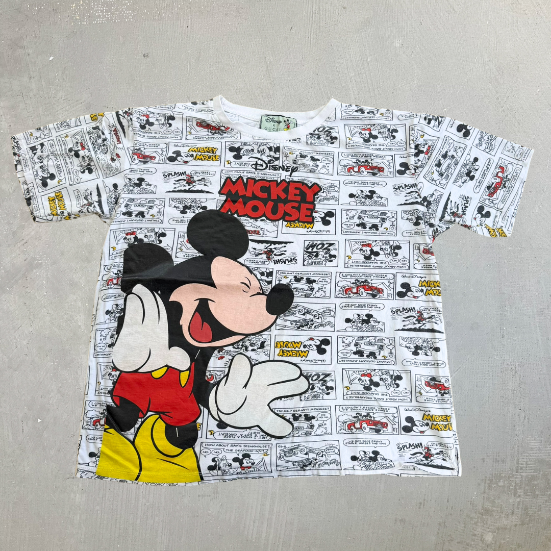 J- '20 Gucci x Disney Bootleg All Over Print Comic Strip Graphic Tee - L