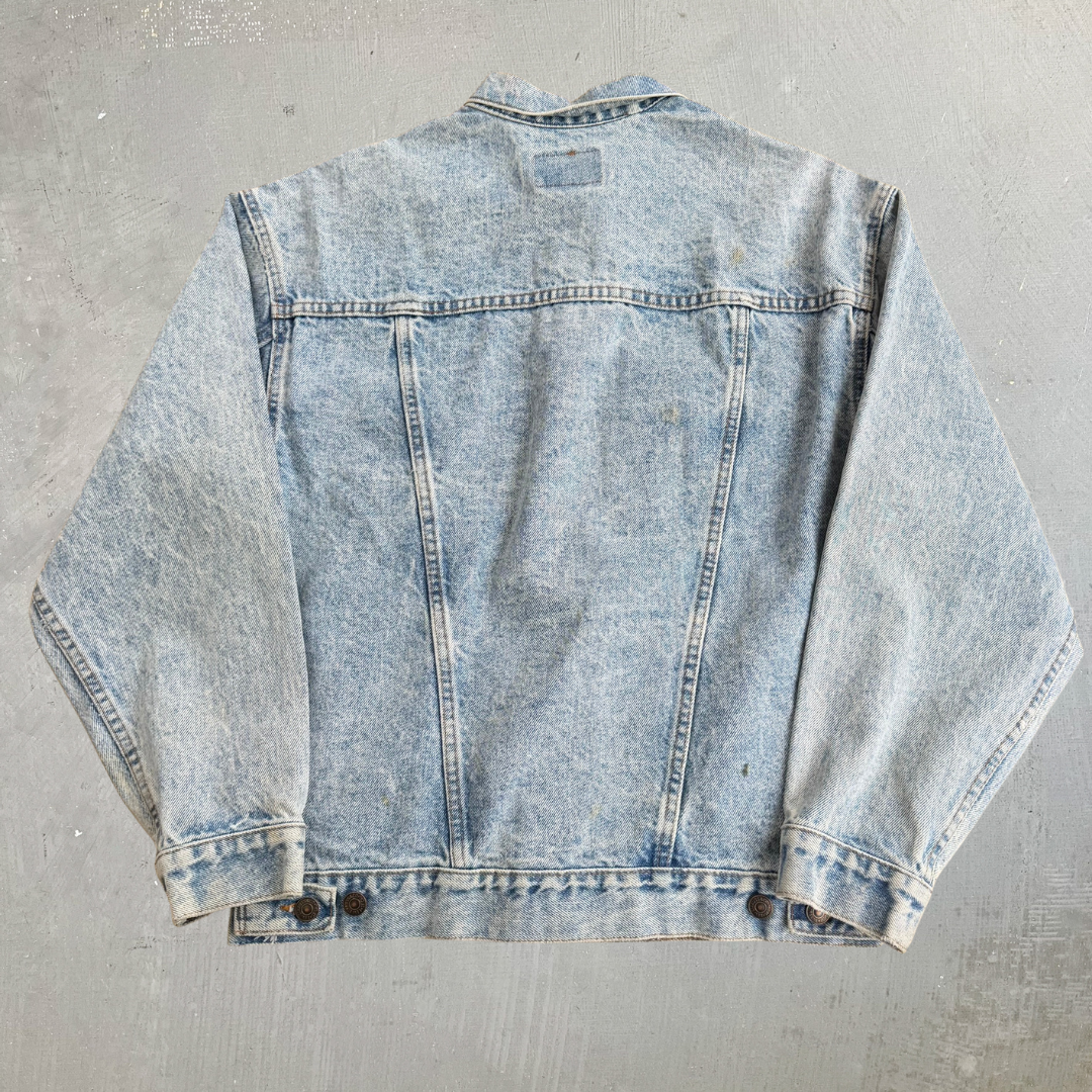 J- Vintage 90s Levi’s 70508  Acid Wash Made In USA Denim Trucker Jacket - XL