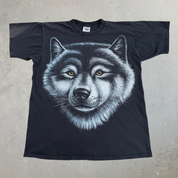 Vintage '95 Tennessee River Gold Wolf Jumbo Print Graphic Made In USA Single Stitch Tee - XL
