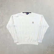 F- Vintage 90s Chaps Ralph Lauren Embroidered Crest Knit Sweater