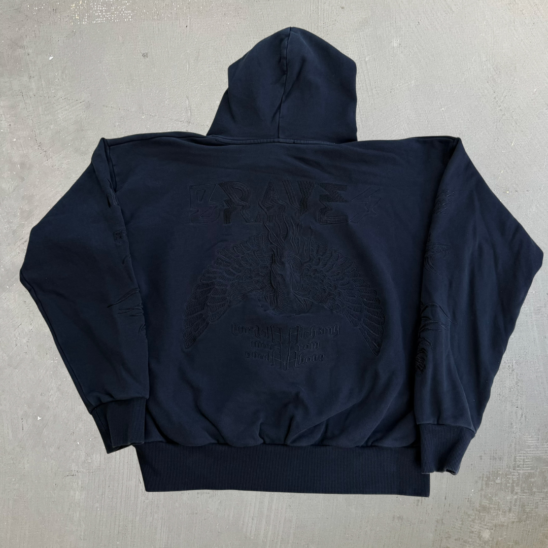 J- Vintage Diesel The Future Is Here Now Embroidered Swirl Hoodie - L