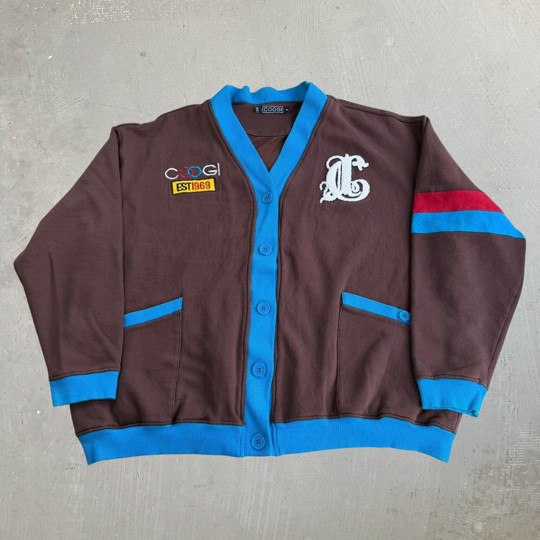 Vintage Coogi Embroidered Logo Sweatshirt Cardigan - 5XL