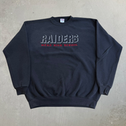 J- Vintage Raiders Mead High School Embroidered Text Made In USA Crewneck - XL