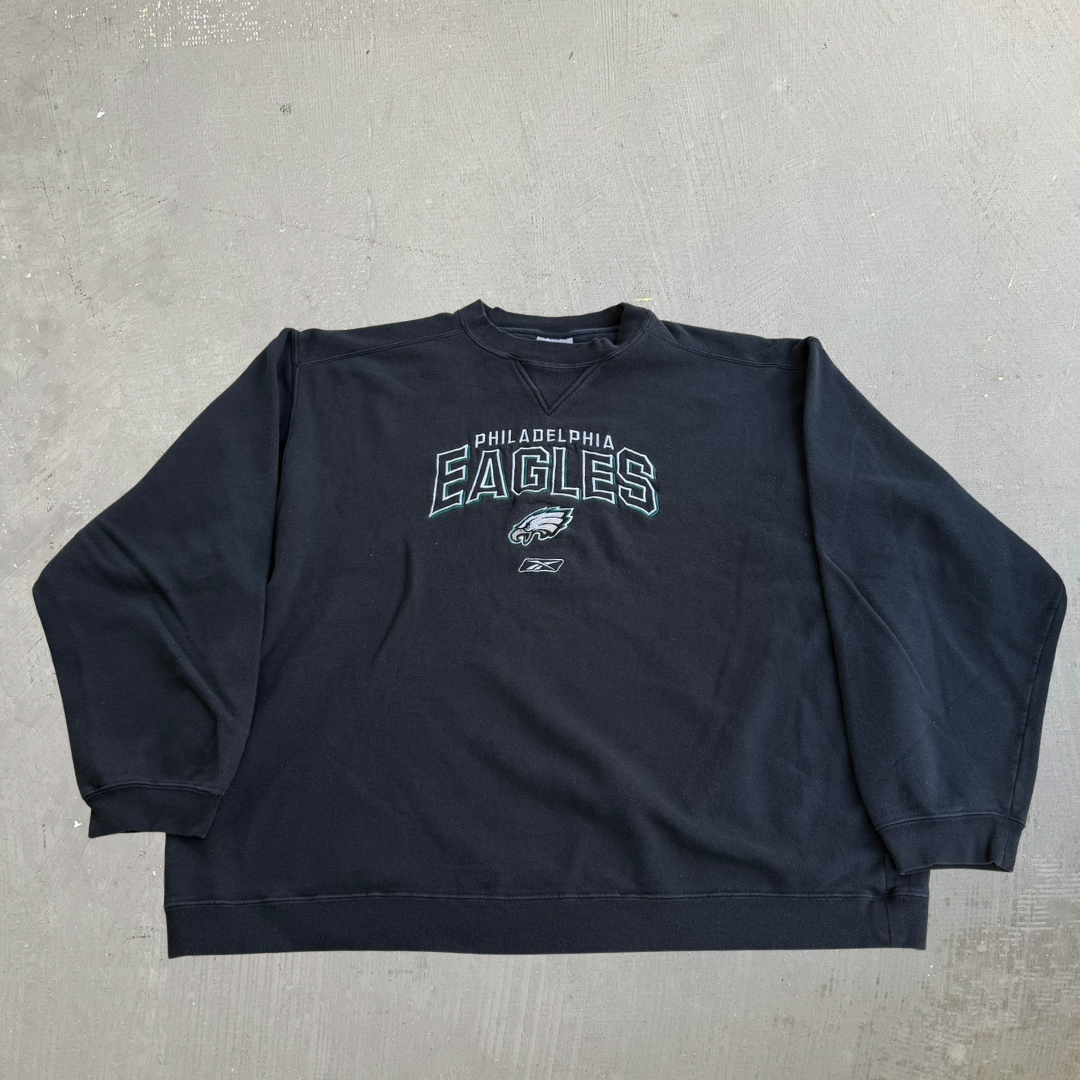 J- Vintage Philadelphia Eagles NFL Reebok Embroidered Logo Graphic Crewneck - 2XL