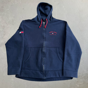 J- Vintage Tommy Hilfiger Jeans Embroidered Text Zip Up Hoodie - L