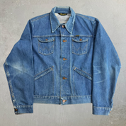 J- Vintage 70s Wrangler 4 Pockets Made In USA Denim Trucker Jacket - 46 Long (fits L)