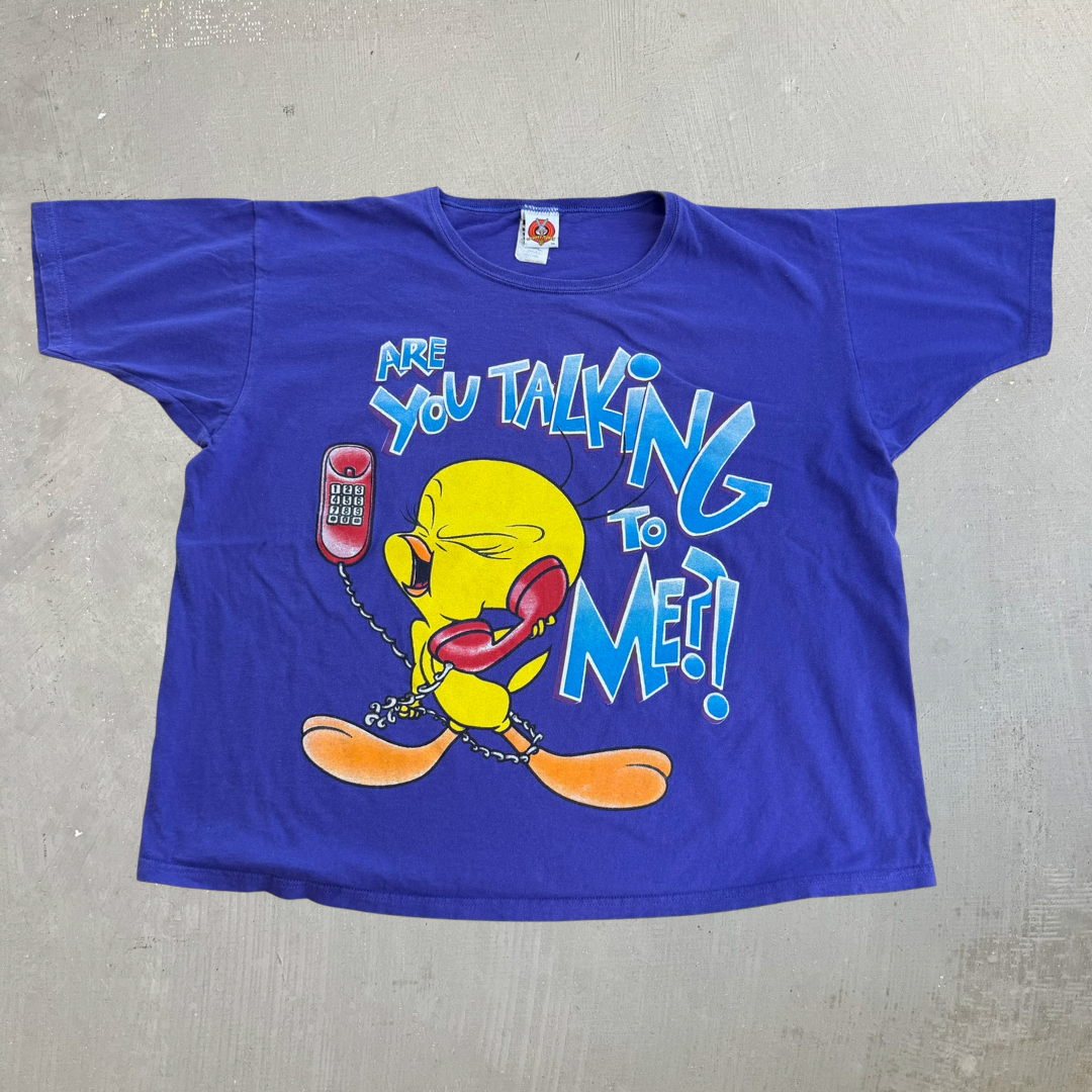 J- Vintage '98 Looney Tunes Tweety Bird Are You Talking To Me? Graphic Tee - 18w/20w