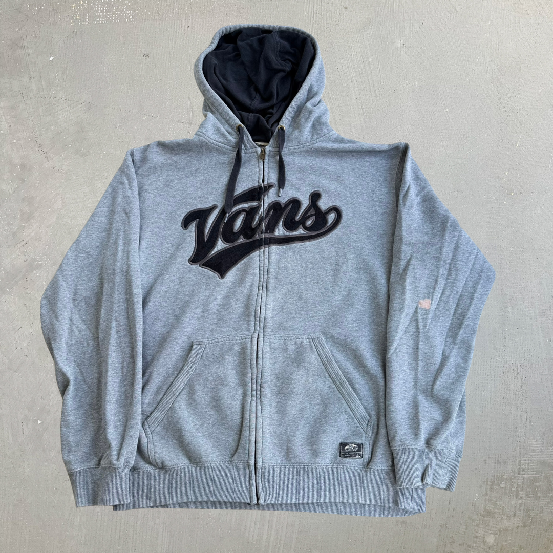 J- Vans Embroidered Text Zip Up Hoodie - M