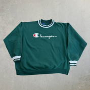 J- Vintage 90s Bootleg Champion Logo Graphic With An Attitude Tag Made In USA Crewneck - 2XL