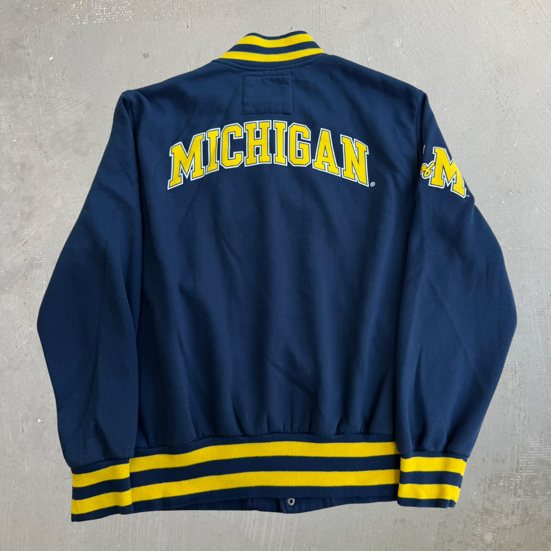 J- Vintage University Of Michigan Logo & Seal Bomber Jacket - L