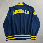J- Vintage University Of Michigan Logo & Seal Bomber Jacket - L