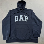 J- Gap Black Embroidered Text Hoodie - 2XL