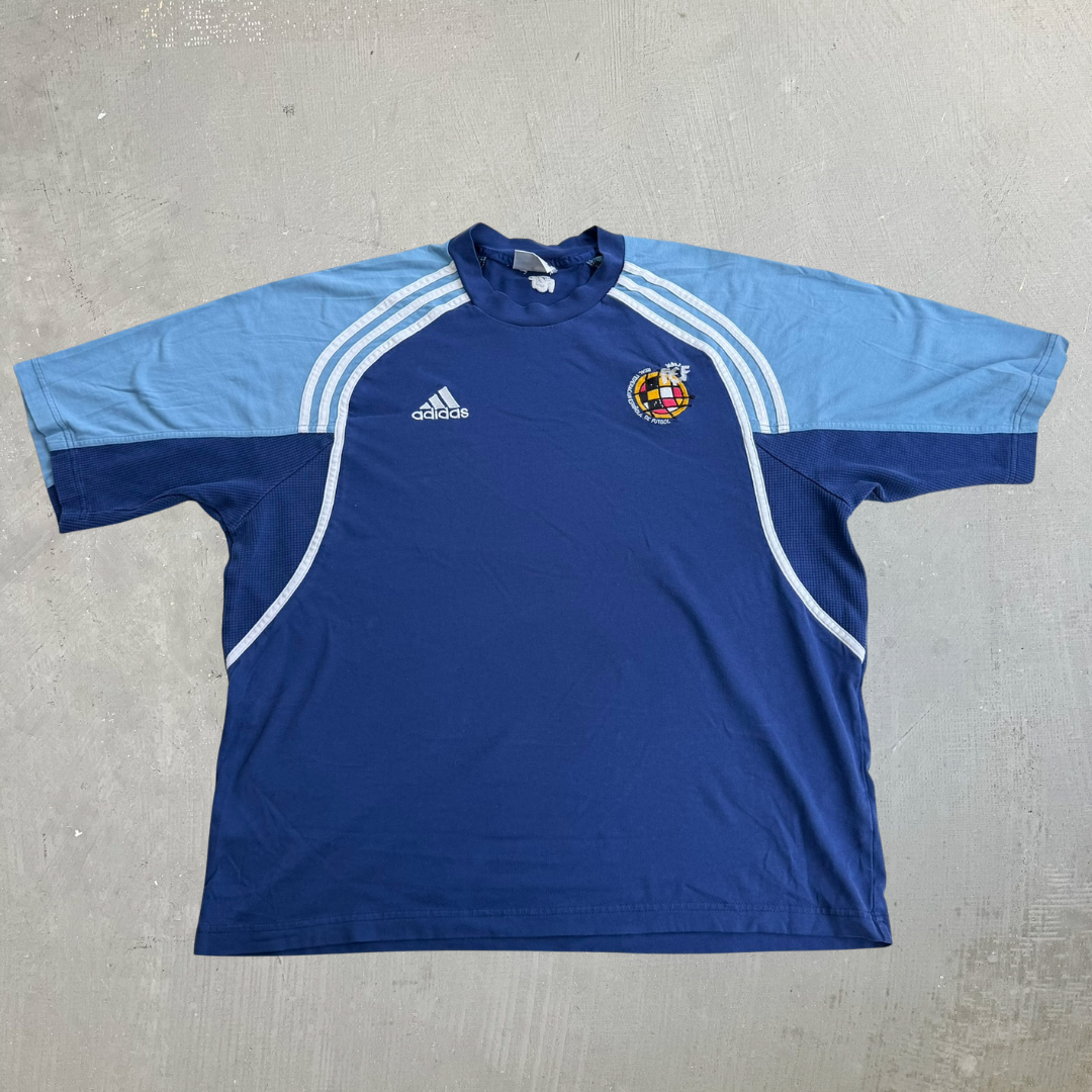 J- Vintage Adidas Royal Spanish Football Federation Embroidered Logo Tee - XL