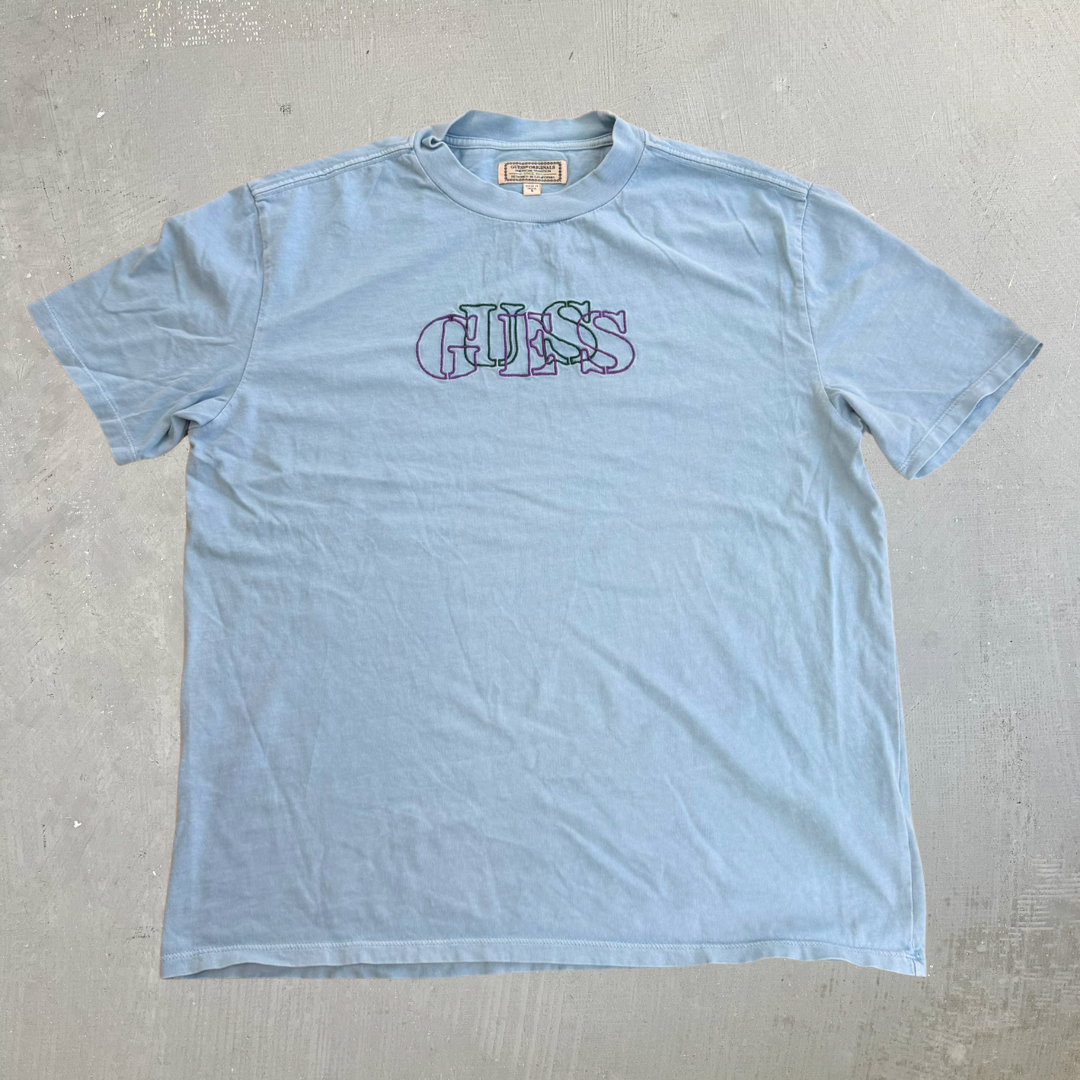 J- Vintage Guess Embroidered Text Tee - S