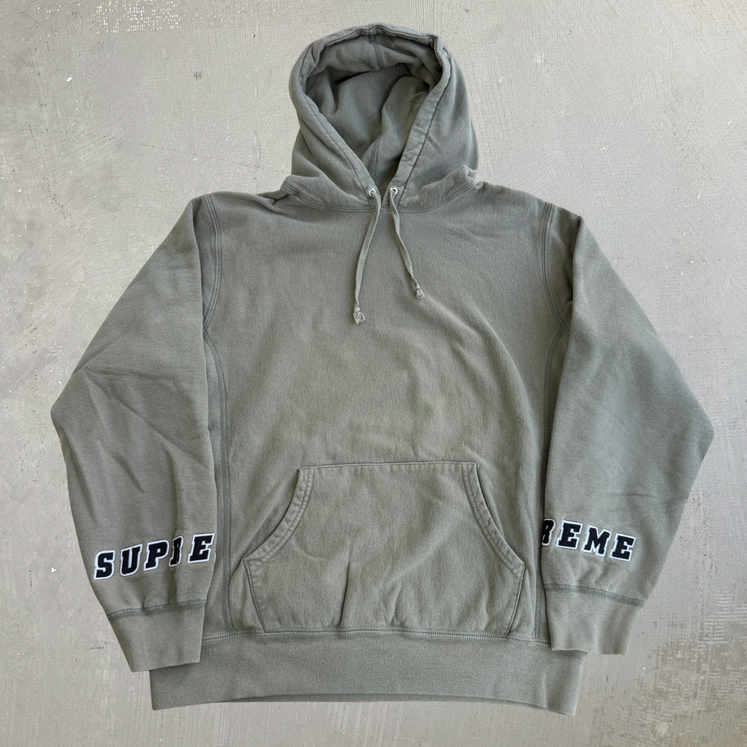 J- '19 Supreme Wrist Logo Embroidered SS19 Olive Green Hoodie - L