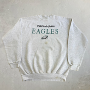 J- Vintage Philadelphia Eagles NFL Logo 7 Embroidered Logo & Text Crewneck - L