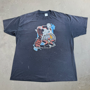 J- Vintage '90 NHL All Star Weekend Game Pittsburgh Graphic Made In USA Single Stitch Tee - 2XL