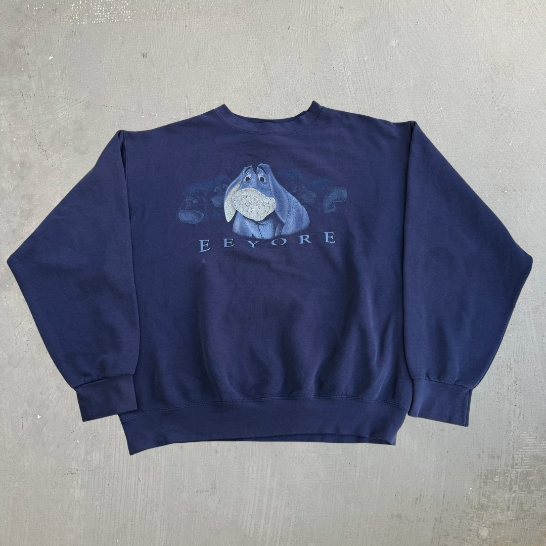 Vintage Disney Store Eeyore Text & Graphic Made In USA Crewneck - M