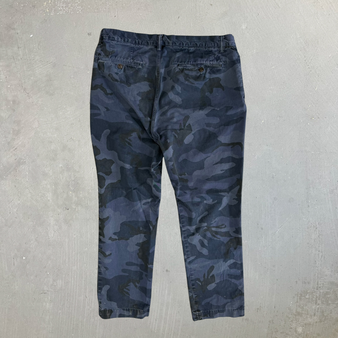 Vintage Polo RL Stretch Straight Fit Blue Camo Chino Pants - 34/32 (Measures 34/29)