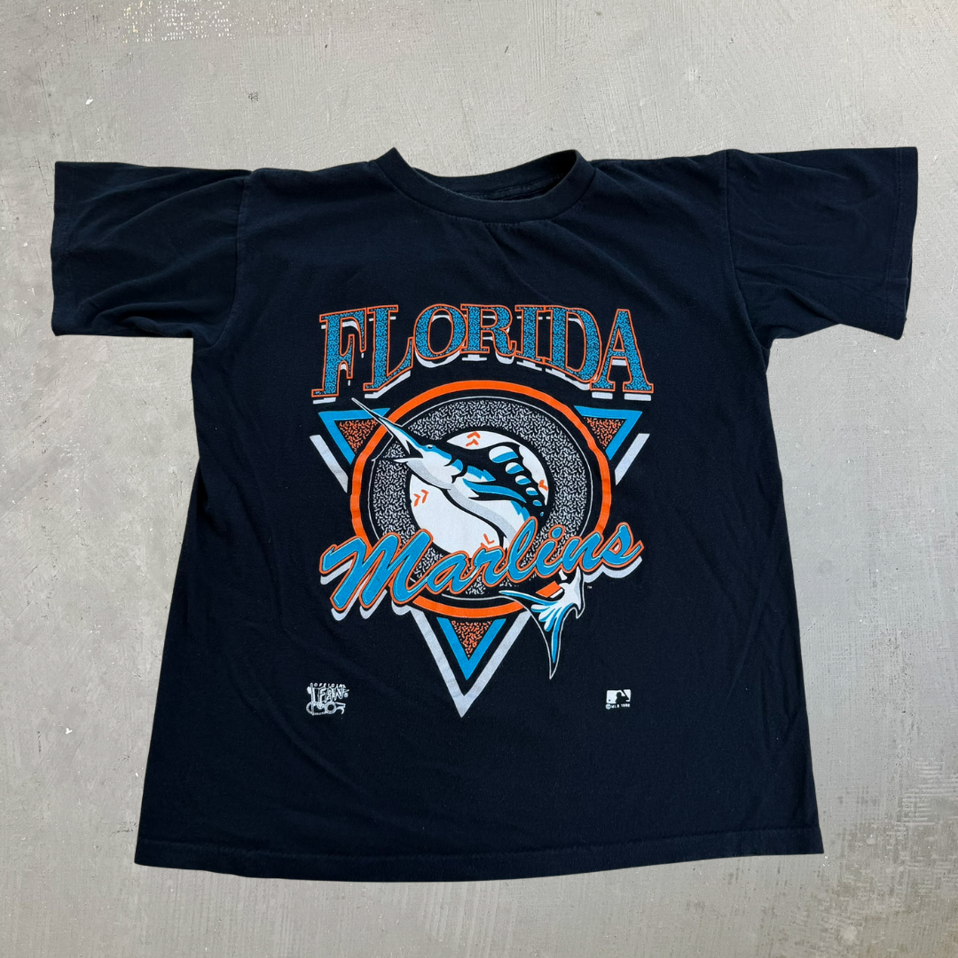 J- Vintage '92 Florida Marlins MLB Graphic Single Stitch Tee - M