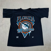 J- Vintage '92 Florida Marlins MLB Graphic Single Stitch Tee - M