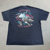 J- Vintage 90s Wrangler Professional Bull Rider Picture Graphic Tee - XL