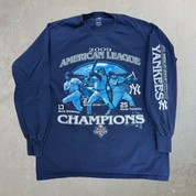 J- Vintage '09 New York Yankees MLB American League Champions Long Sleeve Tee - M