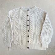 J- Vintage Magee Donegal Collection Made In Ireland Button Up Wool Knit Sweater - XL