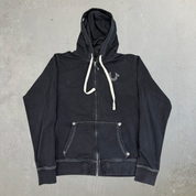 J- Vintage True Religion Logo Black Zip Up Hoodie - XL