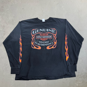 J- Vintage '12 Harley Davidson Kalispell Montana Graphic Long Sleeve Tee - 2XL