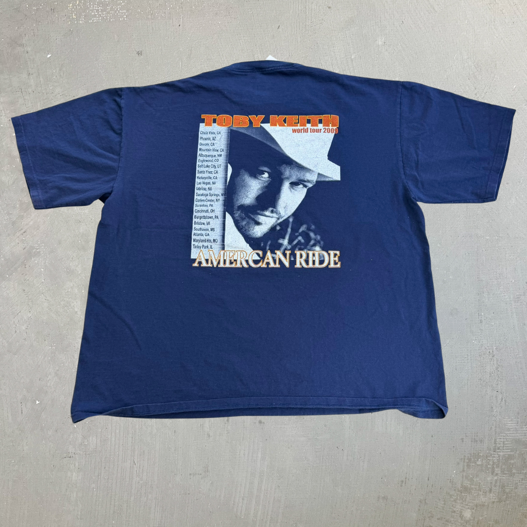 J- Vintage '09 Toby Keith American Ride World Tour Picture Graphic Tee - 2XL