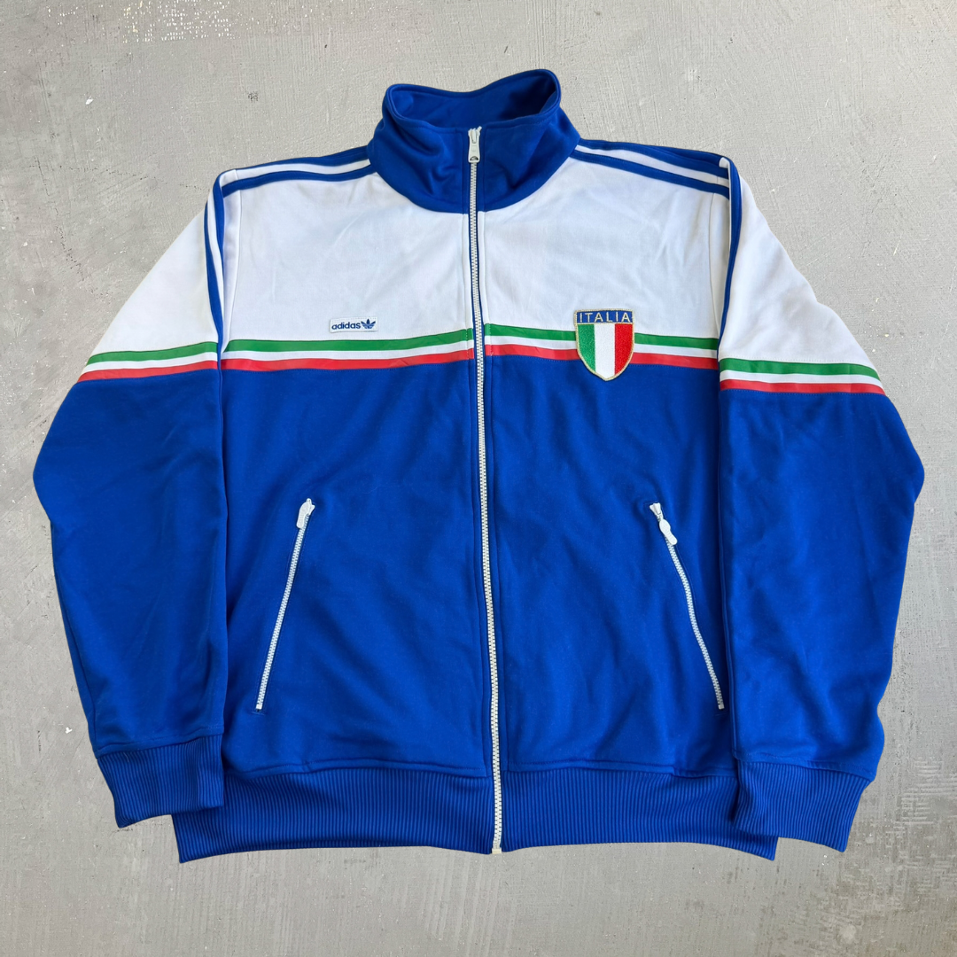 Vintage Adidas Italia Embroidered Patch Zip Up Track Jacket - XL