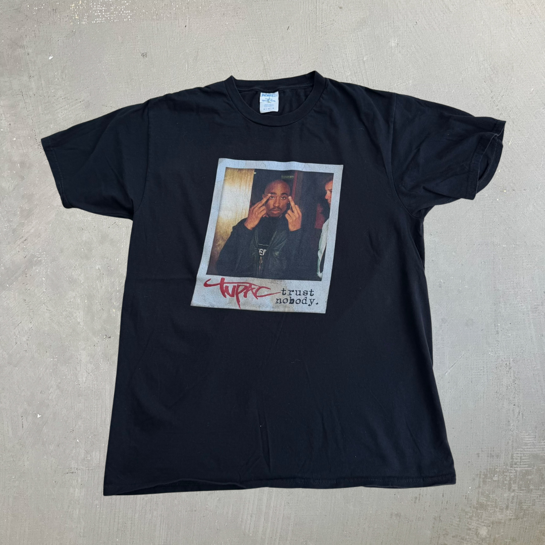 J- Vintage Tupac Trust Nobody Picture Graphic Tee - M