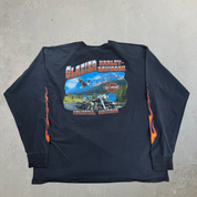 J- Vintage '12 Harley Davidson Kalispell Montana Graphic Long Sleeve Tee - 2XL