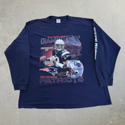 J- Vintage '02 Tom Brady New England Patriots NFL Super Bowl 36 Champs Long Sleeve Tee - XL