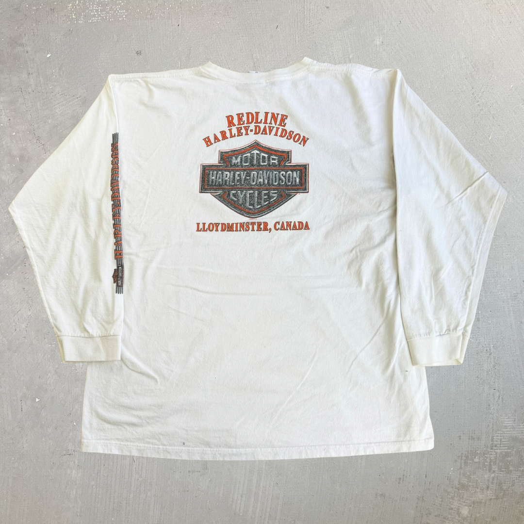 Vintage '06 Harley Davidson Lloydminster Canada Graphic Long Sleeve Tee - 2XL