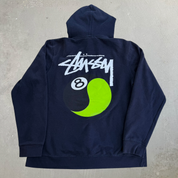 J- Vintage Stussy Ying Yang 8 Ball Graphic Made In USA Hoodie - L