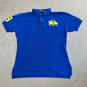 J- Vintage 90s Polo RL Embroidered Logo Blue Polo Shirt - L