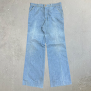 J- Vintage 70s Levi’s Orange Tab Action Slacks Light Blue Flare Pants - 33x31