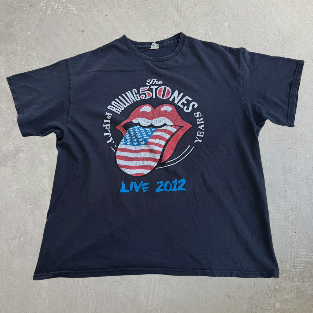 J- Vintage '12 The Rolling Stones Fifty Years Tour Graphic Tee - XL