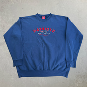 J- Vintage New England Patriots NFL Embroidered Logo & Text Crewneck - XL