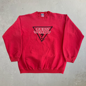 Vintage 90s Guess Sport USA Embroidered Text Made In USA Crewneck - L