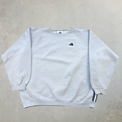 F- Vintage 90s Adidas Embroidered Text & Logo Crewneck - XL