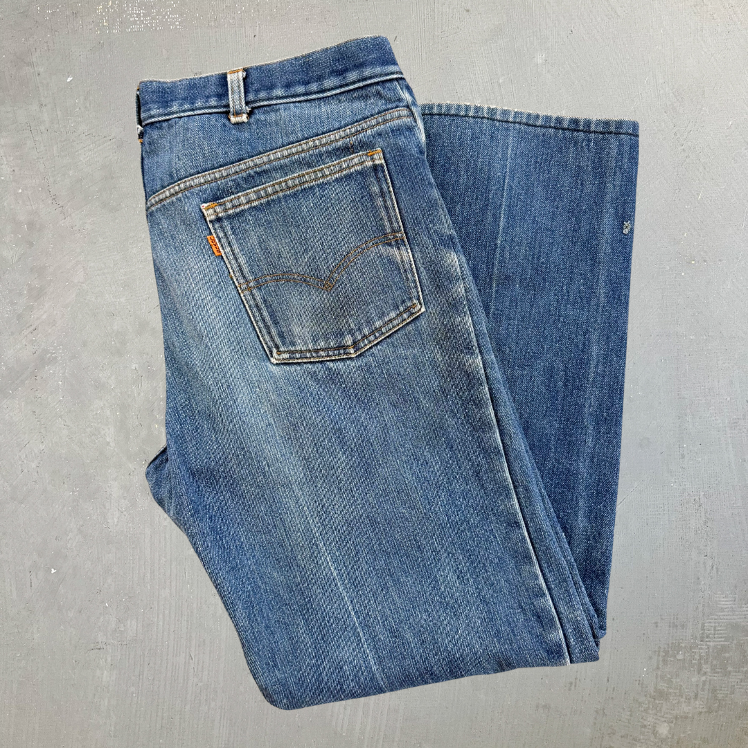 J- Vintage ‘86 Levi’s Orange Tab Made In USA Fleece Lined Straight Leg Jeans - 34x28.5