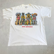 J- Vintage 90s T-shirt Loft San Antonio Cowboy Dogs Graphic Made In USA Tee - XL