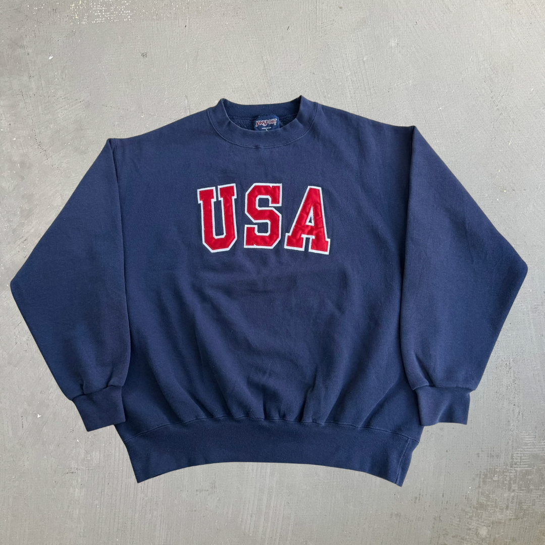 Vintage 90s Jansport USA Embroidered Letters Made In USA Crewneck - L