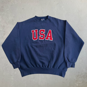 Vintage 90s Jansport USA Embroidered Letters Made In USA Crewneck - L