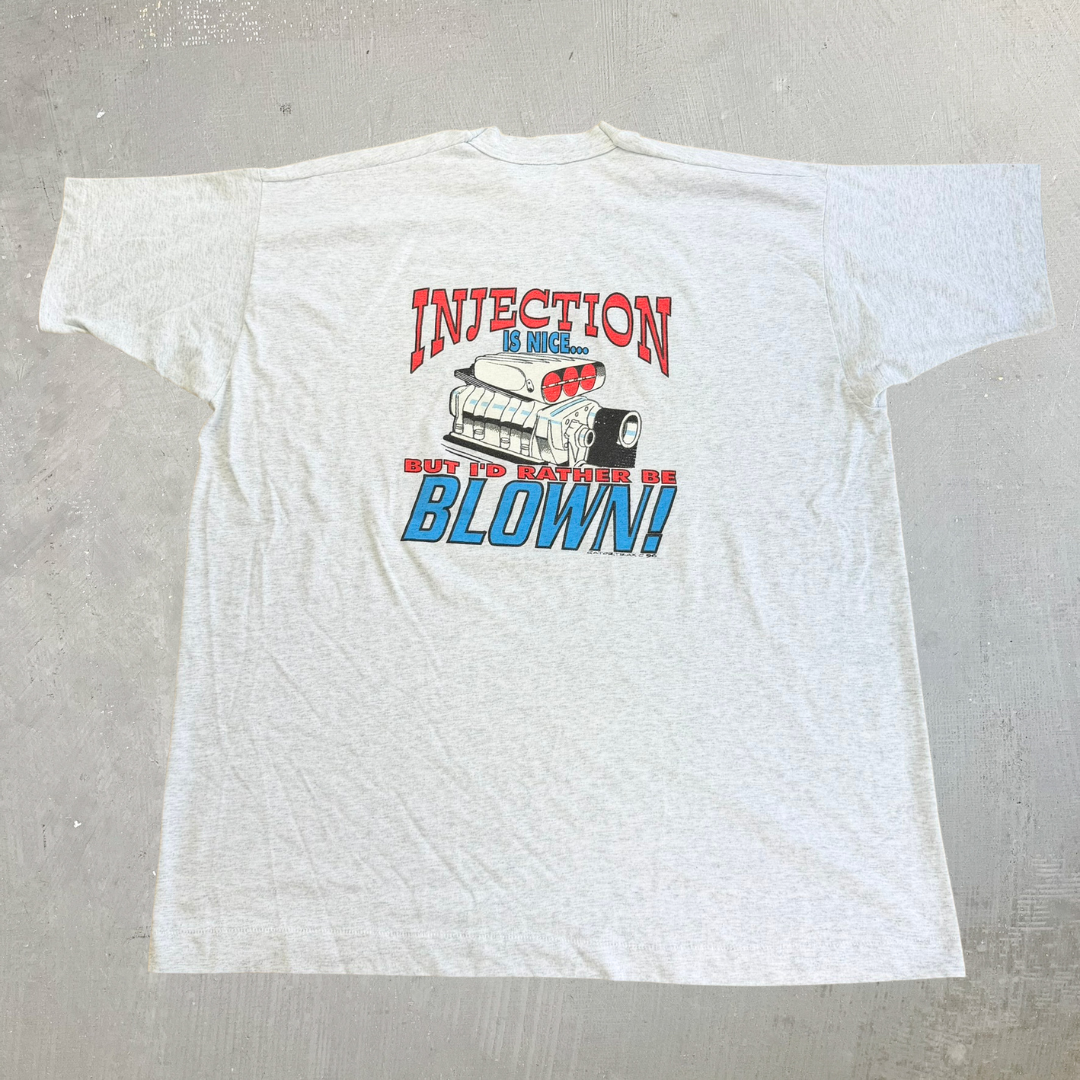 J- Vintage '96 Horsepower Is Like Sex Text Made In USA Single Stitch Tee - 2XL