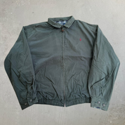J- Vintage Polo RL Embroidered Logo Bomber Style Green Zip Up Jacket - XL