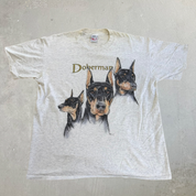 J- Vintage '94 Doberman Dog Graphic Made In USA Single Stitch Tee - XL